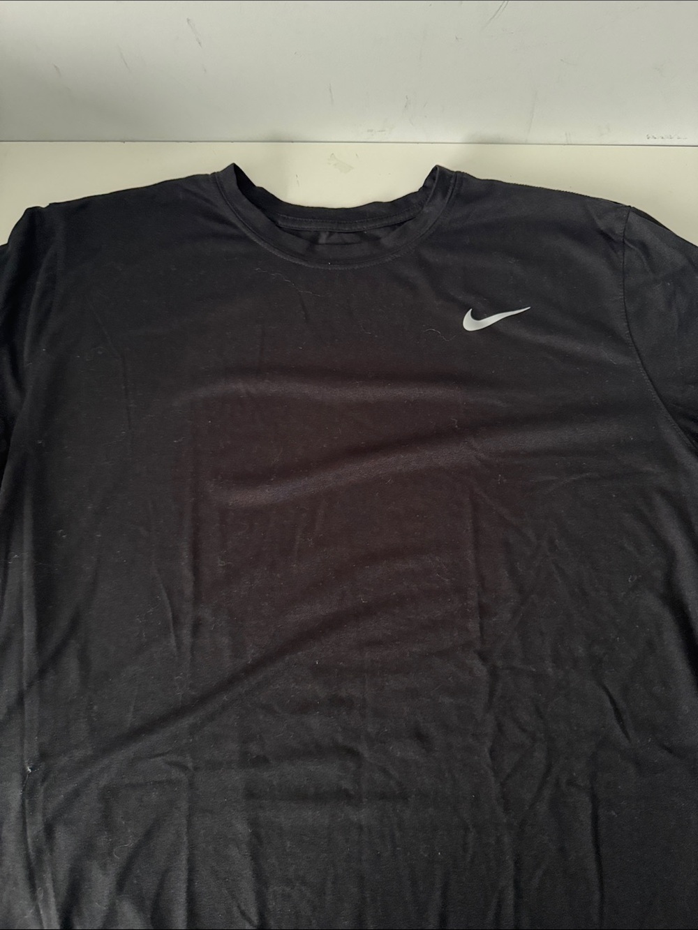 Nike Black Short-Sleeve Crew Neck Tee with White Swoosh size XL DRI-fit
